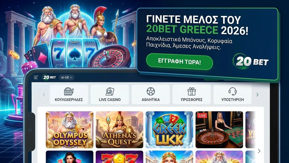 Εγγραφή με μπόνους στο 20bet